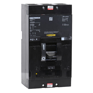 LAP36400MB Circuit Breaker, LA, 400A, 3Pole, 600VAC, 22kA, 250VDC, 10kA, lugs, thermal magnetic, short handle