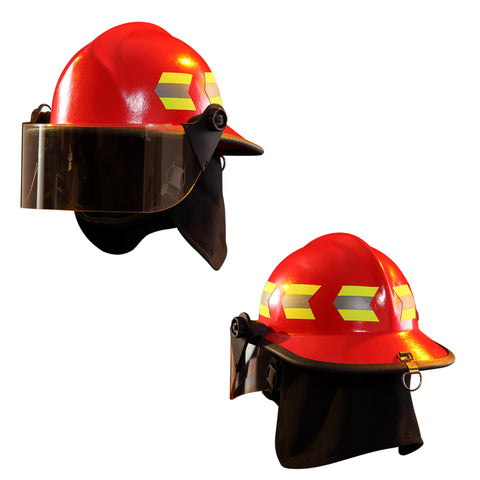 21182  Fire Helmet with Face Shield 4'', Red