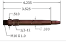 WTP-TKD-PB-4-7MM  Replacement Diffuser for Binzel Asia 142.0144 Style Thread-on - For 7mm PowerBall Contact Tip - 5/pk