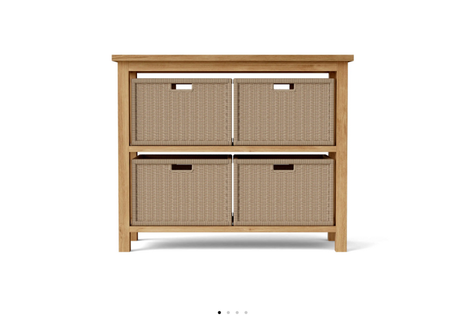 SPA-4720  TOWEL CONSOLE W/ RATTAN BASKET