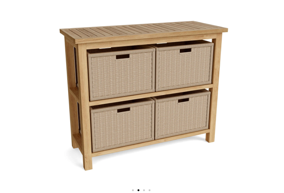 SPA-4720  TOWEL CONSOLE W/ RATTAN BASKET