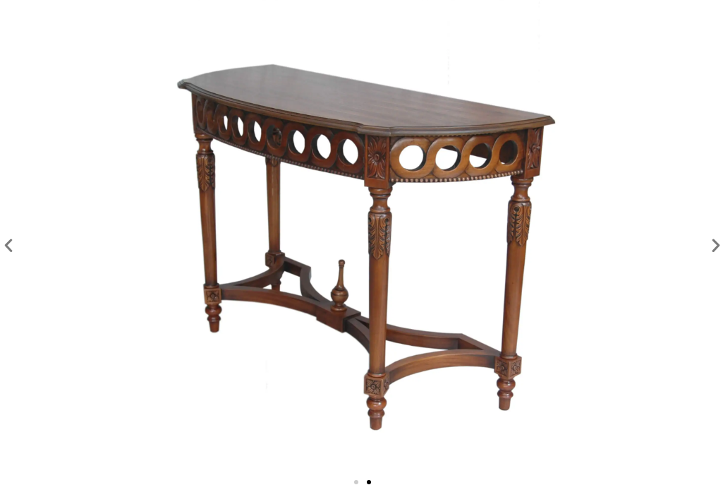 HT-101  Neoclassical Demilune Console Table