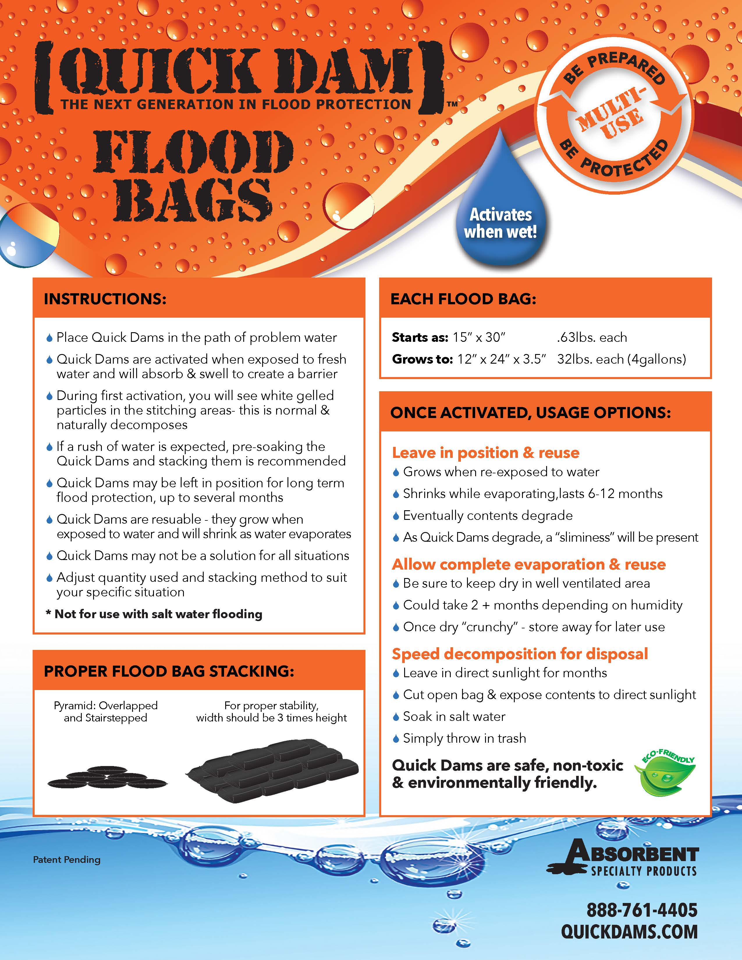 Quick Dam Flood Bags