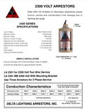 LA2301  2 wire: 18" leads, 0-2300 volts