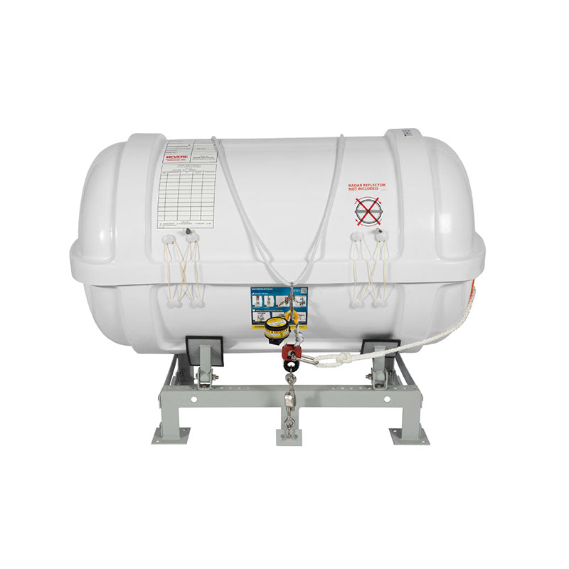REVERE Liferaft USCG/SOLAS, Round Canister (A), w/HRU and Cradle
