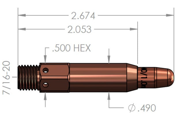 WTP-TWD-PB-1  Replacement Diffuser for Tweco 55SW, 9mm PowerBall Contact Tip - 5/pk