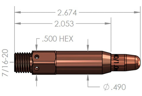 WTP-TWD-PB-1  Replacement Diffuser for Tweco 55SW, 9mm PowerBall Contact Tip - 5/pk
