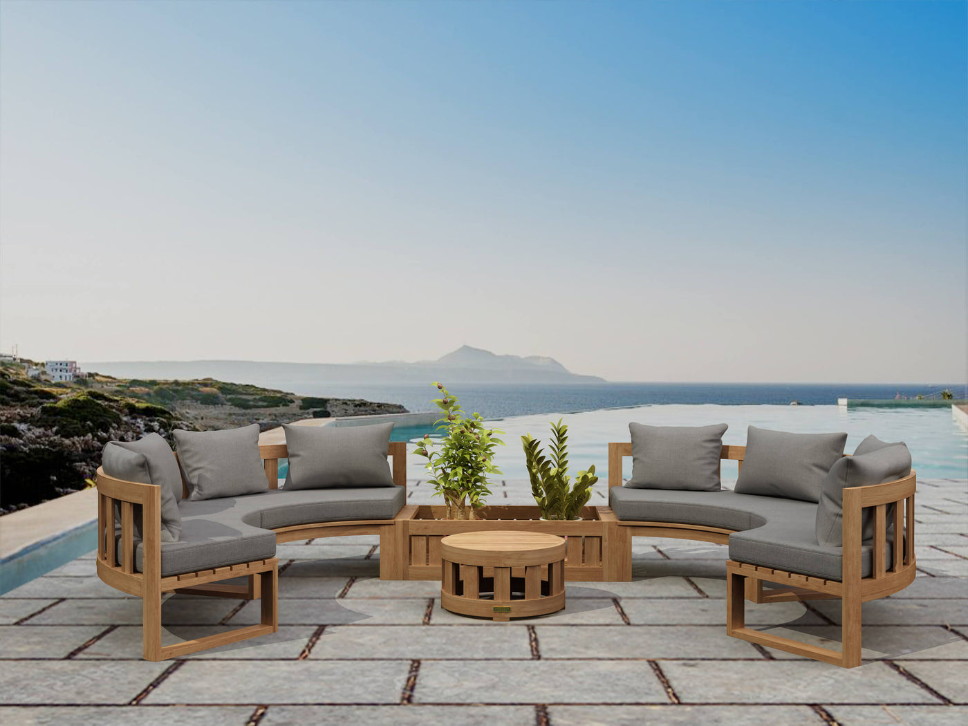 SET-809  CIRCULAR MODULAR DEEP SEATING