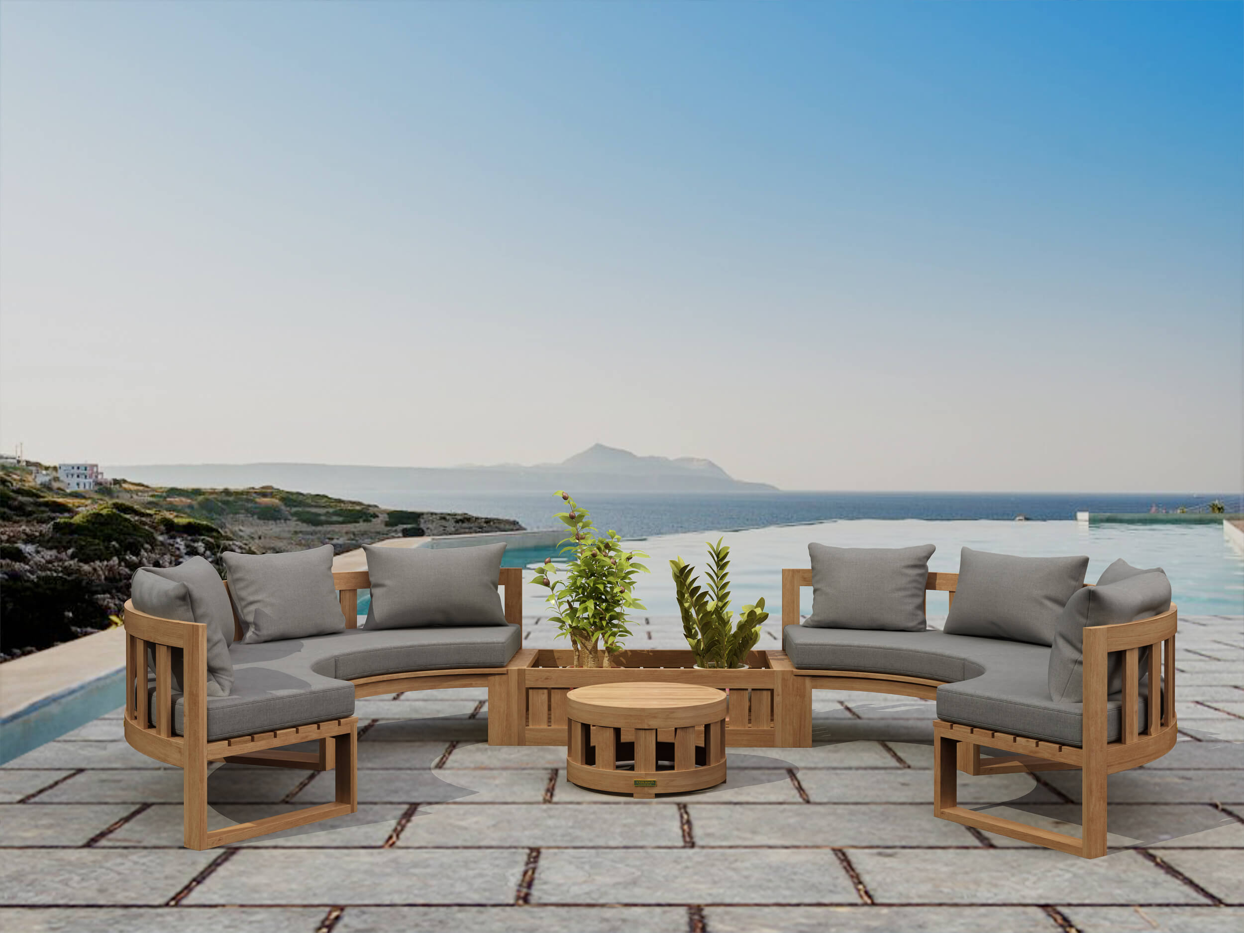 SET-809  CIRCULAR MODULAR DEEP SEATING