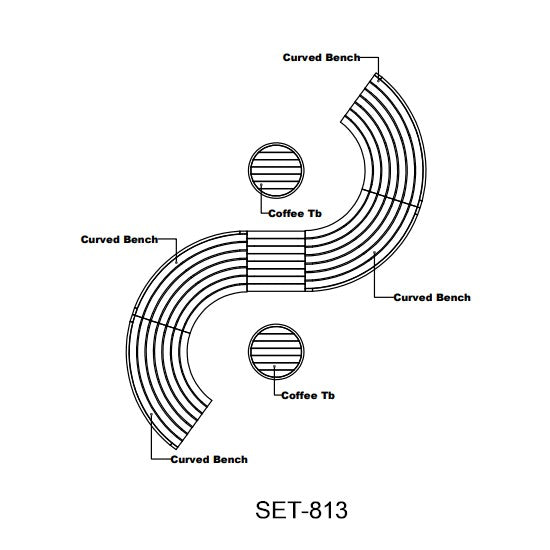 SET-813  CIRCULAR MODULAR DEEP SEATING
