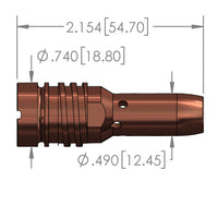WTP-ELD-PB-10-C Replacement Diffuser for Lincoln Electric 1/2-20, Thread-on Nozzle - For 9mm PowerBall Contact Tip - 5/pk