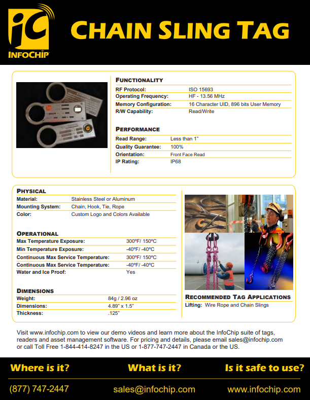 CHAIN-TAG-HF-001  Chain Sling Tags - Unit price is for a quantity of 50