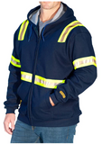 FLAME RESISTANT ZIP UP HOODIE WITH HIVIS STRIPING