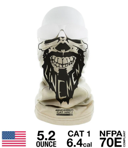 CAT 1 FR BEARDED LINEMAN BEIGE FACE GAITER