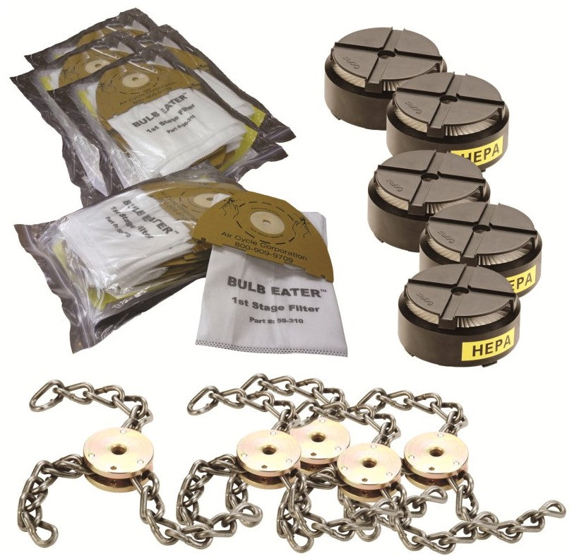 55-350 (Old P/N) Ref P/N: 7800 Air Cycle Corporation CFL Jumbo Filter Combo Kit (100 Filters, 5 HEPA & 5 Spinners)