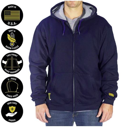 Flame Resistant Zip-Up Hoodie Sweatshirt